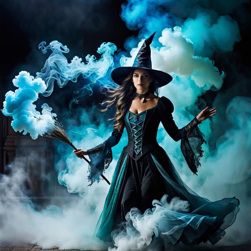 Ethereal Spirit Witch in Hyperrealistic Style