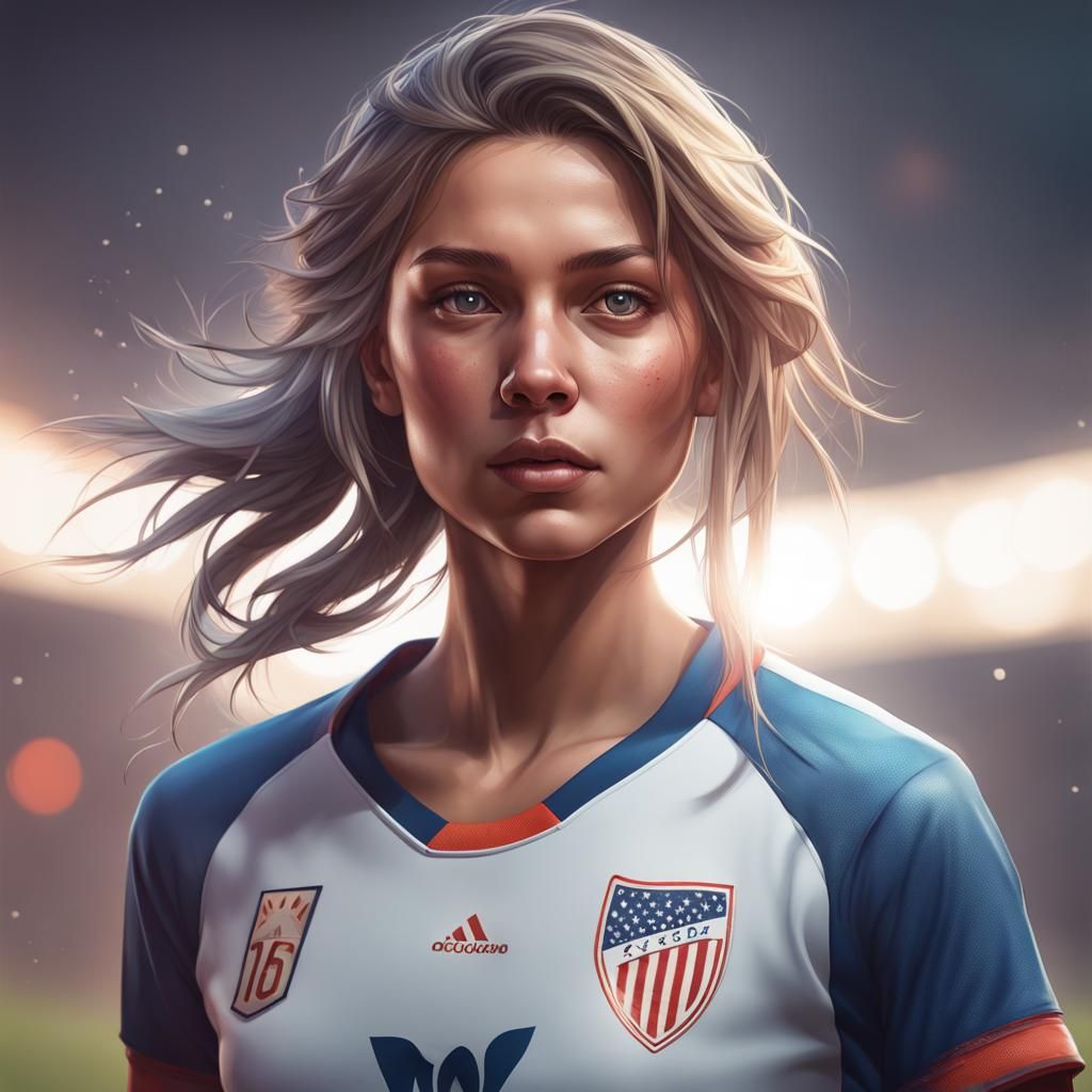 Hyperdetailed Portrait of Girl Soccer Player