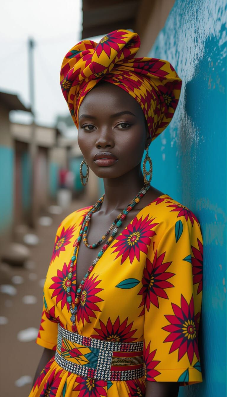 Vibrant Model in Kibera: Cinematic Editorial Portrait