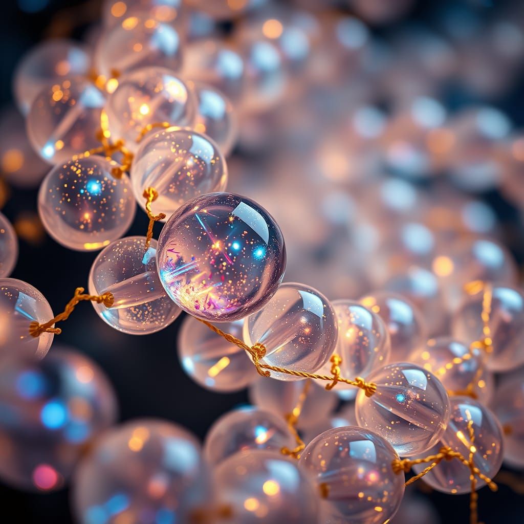 Luminous Crystal Beads in a Cosmic Spiral