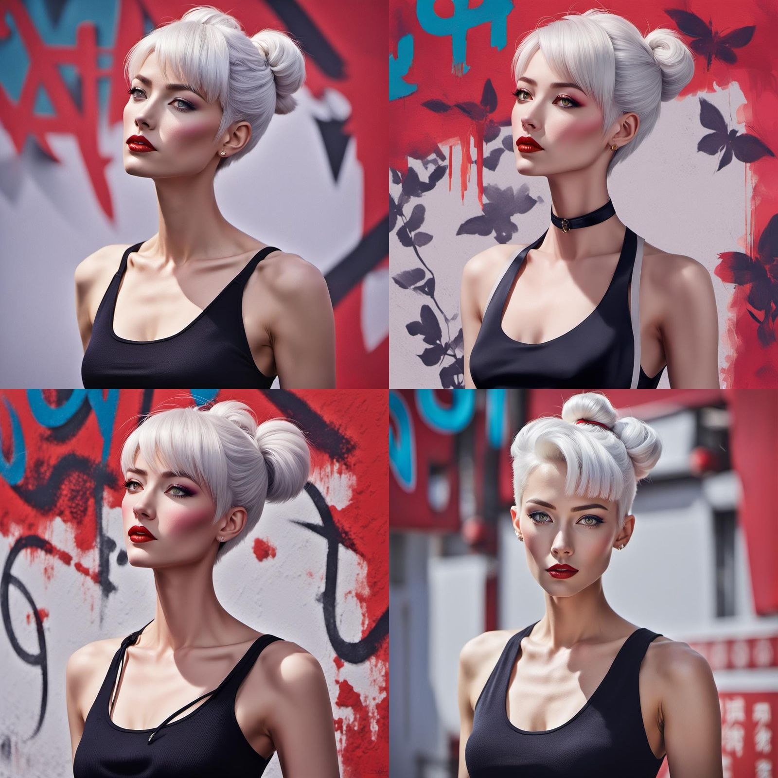 Hyperdetailed Portrait of a Girl with Red Eyes