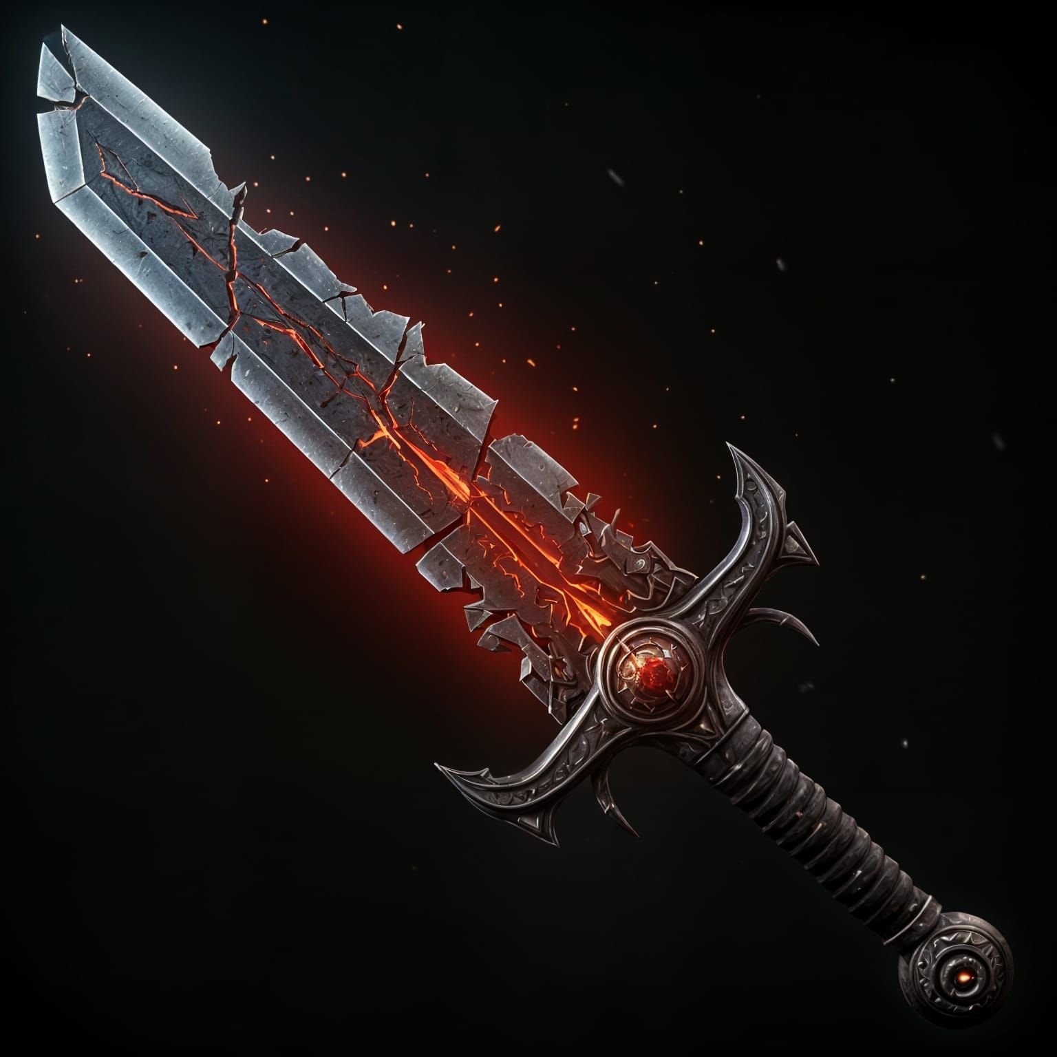 Broken Martian War Sword with Ethereal Glow