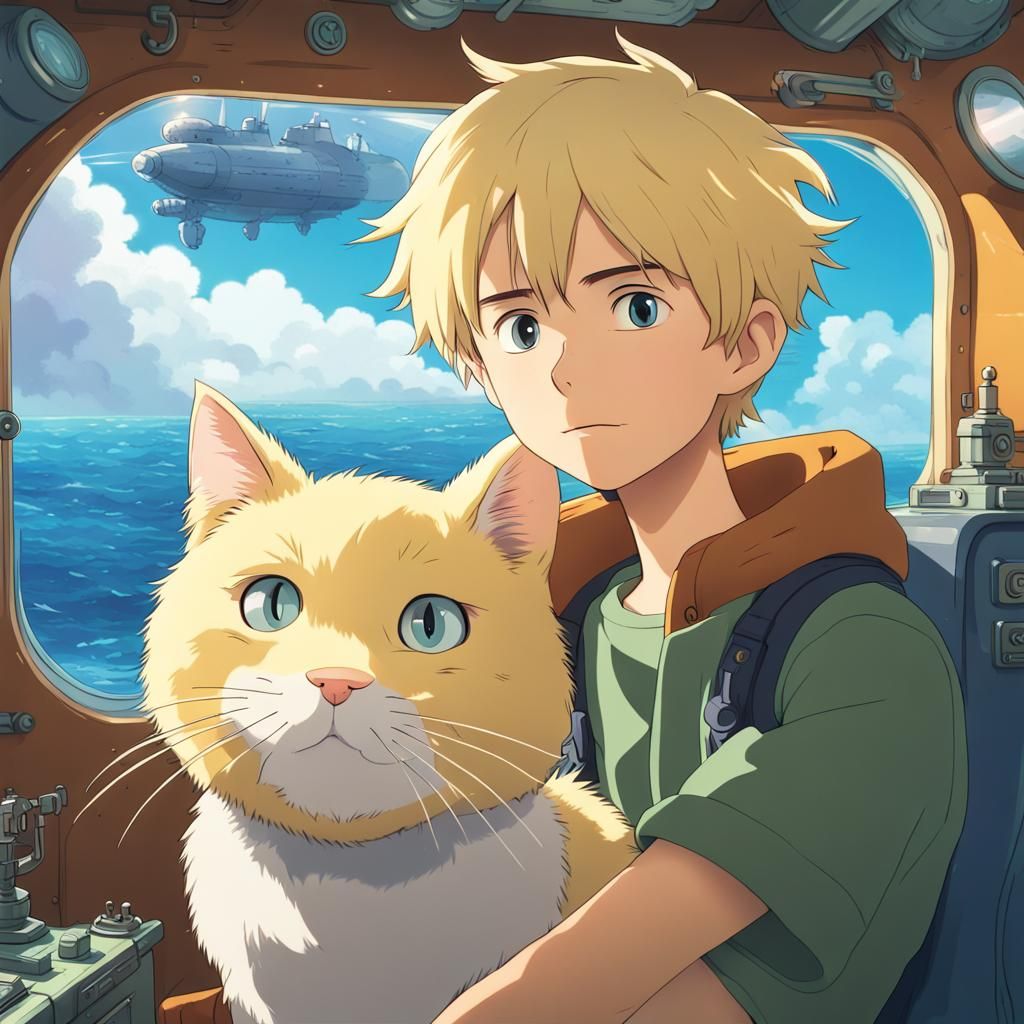 Boy and Cat's Submarine Adventure: Anime Key Visual