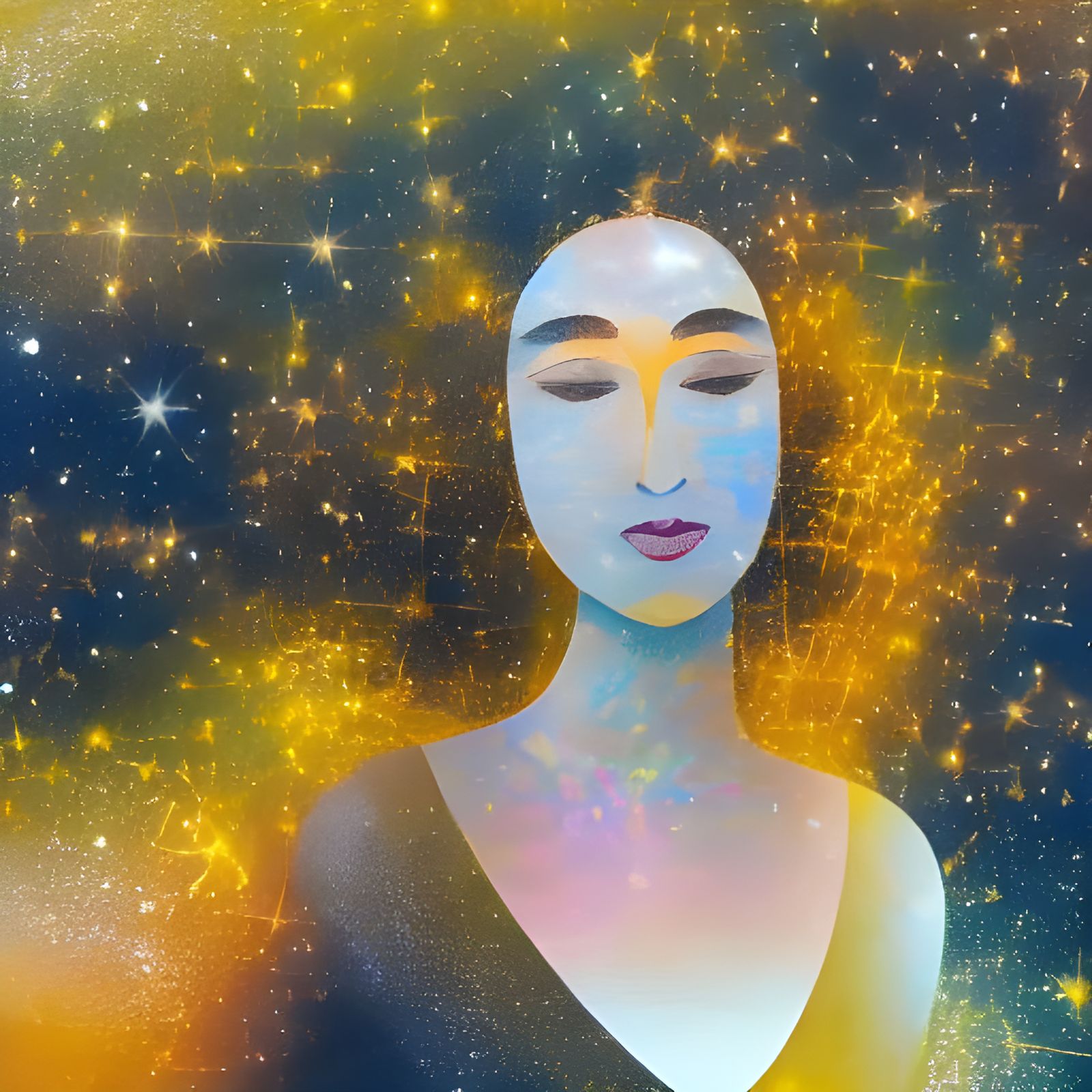 Celestial Woman: Portrait Crafted from Star Constellations