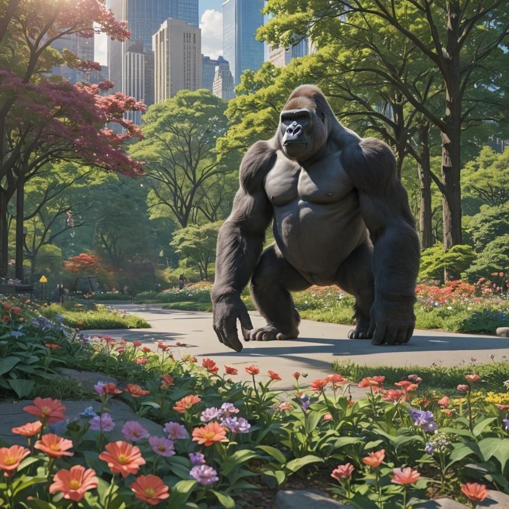 Gorilla in Central Park, Anime Style