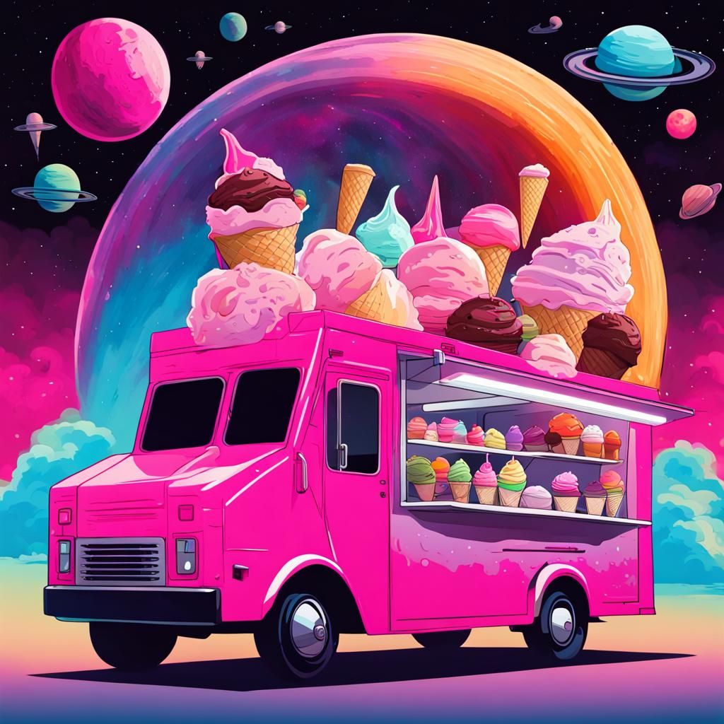 Intergalactic Ice Cream Truck in Space