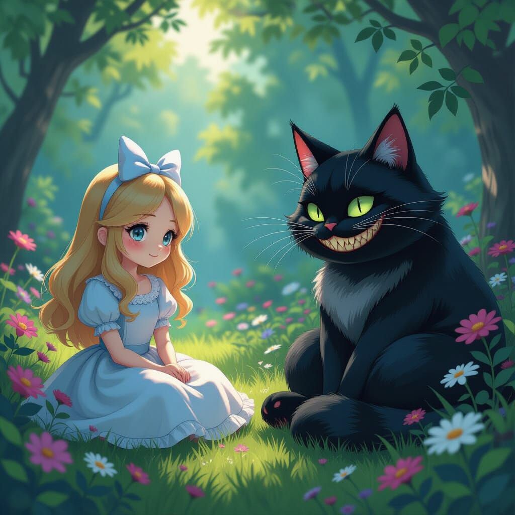 Alice in Wonderland: Impressionist Serenity Meets Dark Surre...