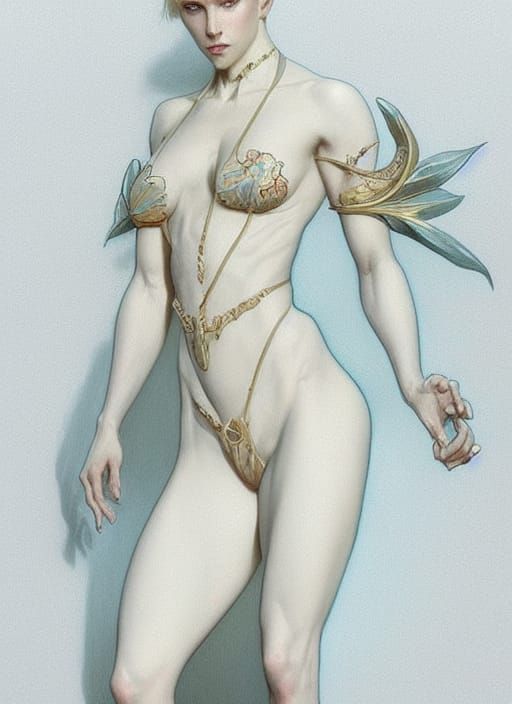 Vampire Woman in Suit: Digital Art Portrait