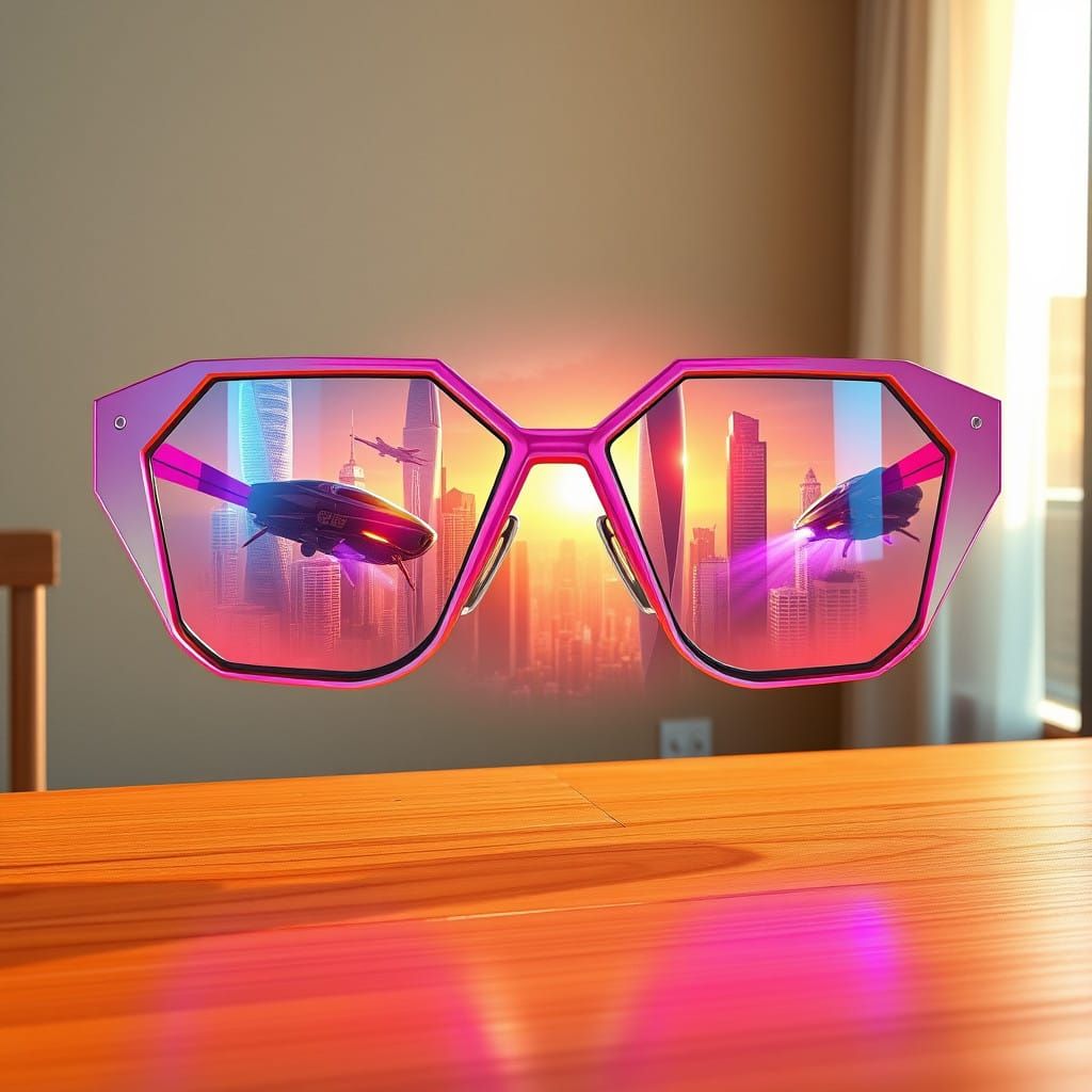 Geometric Glasses Reveal a Futuristic Cityscape