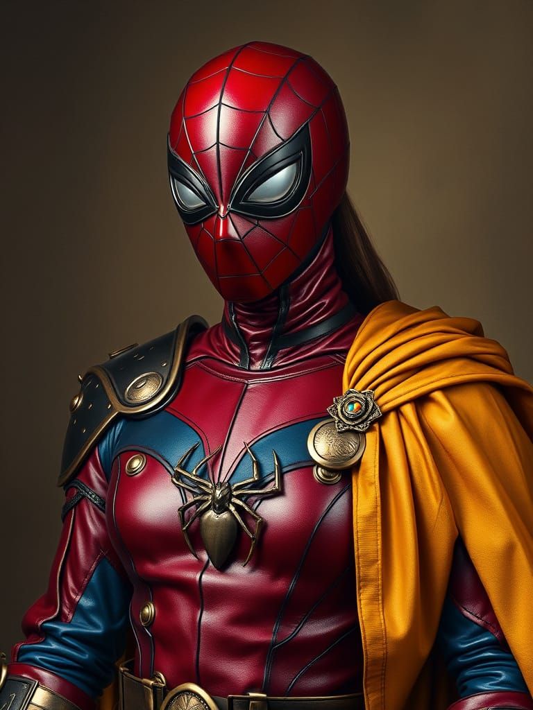 Medieval Spider-Woman Portrait in Baroque Style