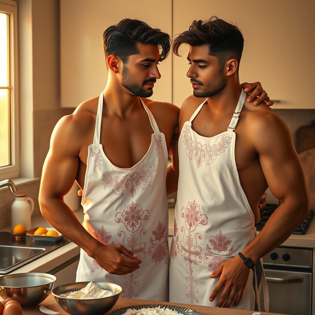 Indian Men Cooking Breakfast in Golden Light