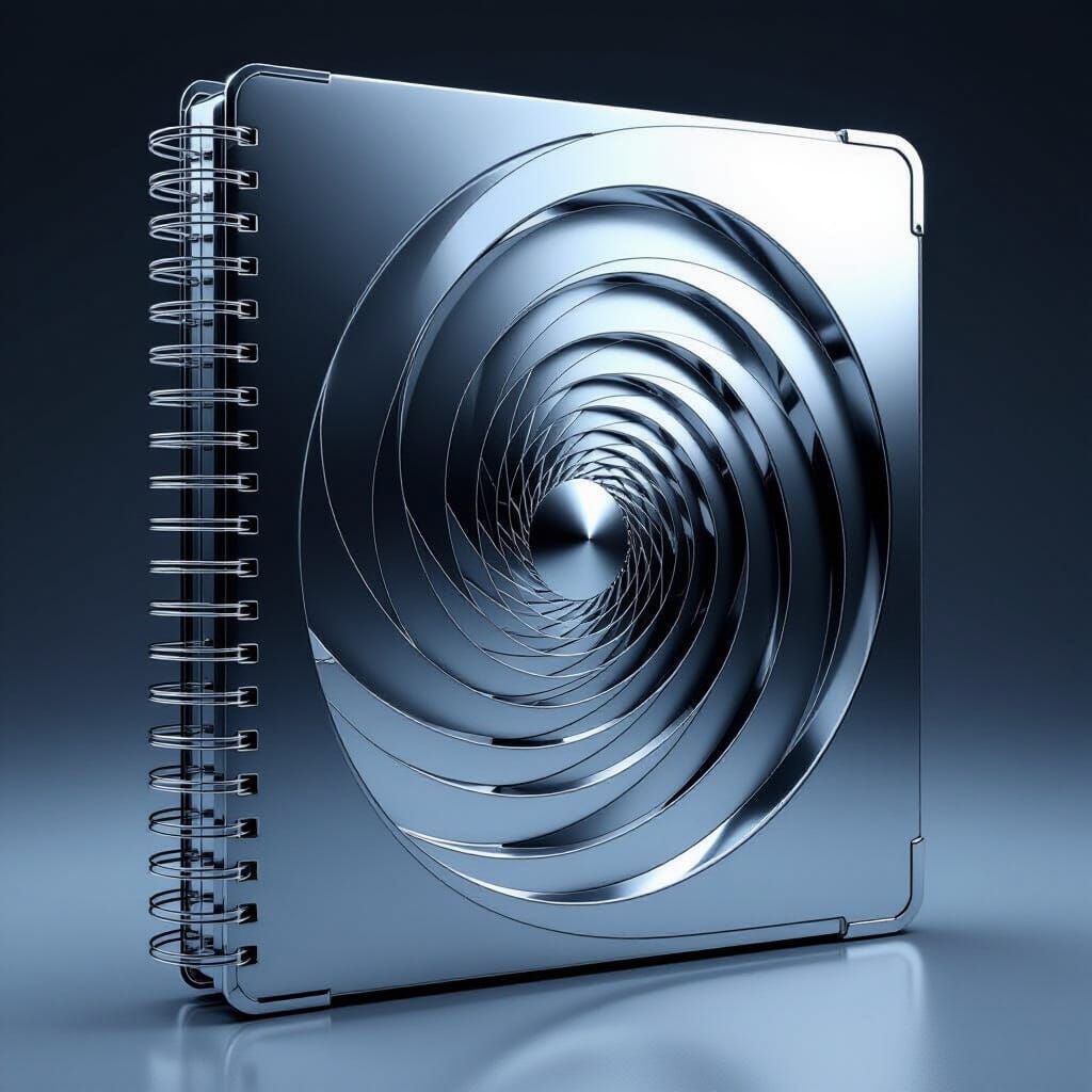 Futuristic Metallic Spiral Binder Design