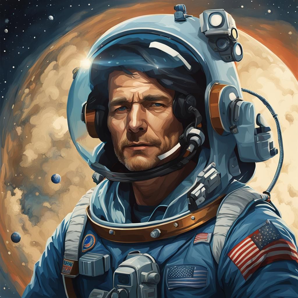 Striking Astronaut Helmet Reflection