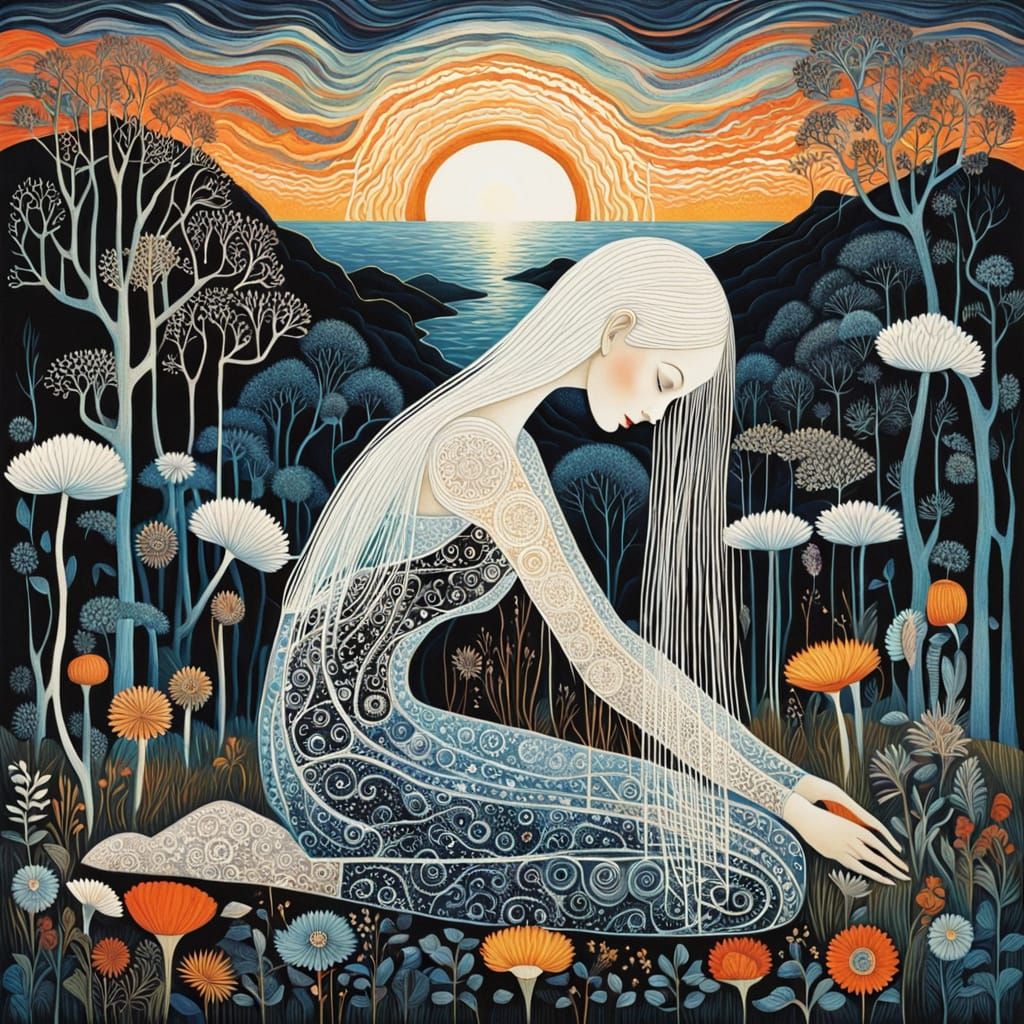 Surreal Fragmented Mirrorscape with Whirling Energy and Myst...