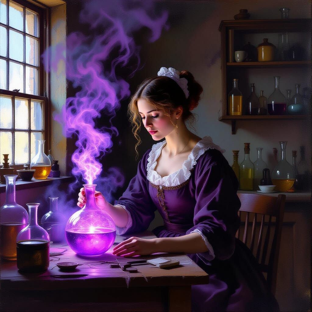 Alchemical Laboratory with Luminescent Gases in Impressionis...