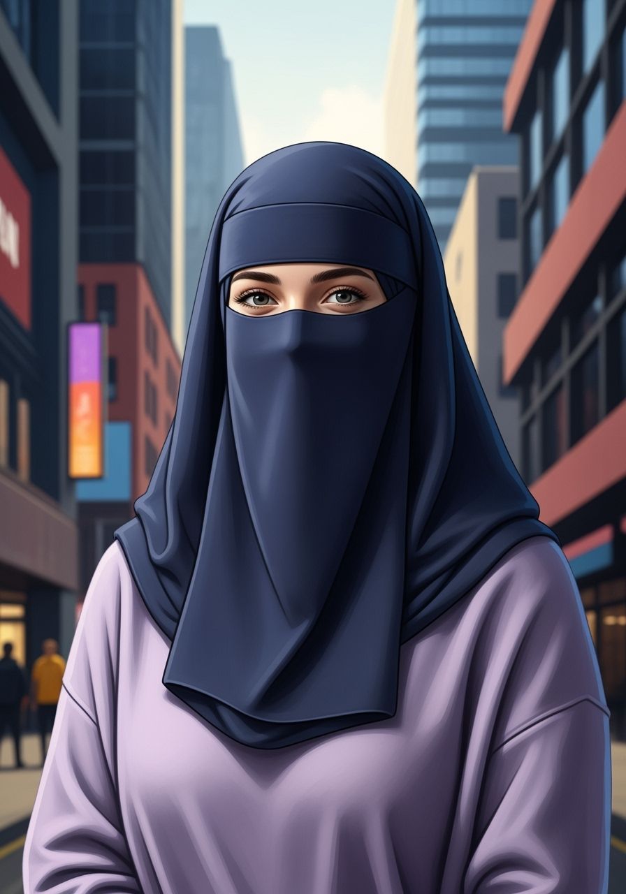 Beautiful Niqabi Woman Portrait in Fantasy Style