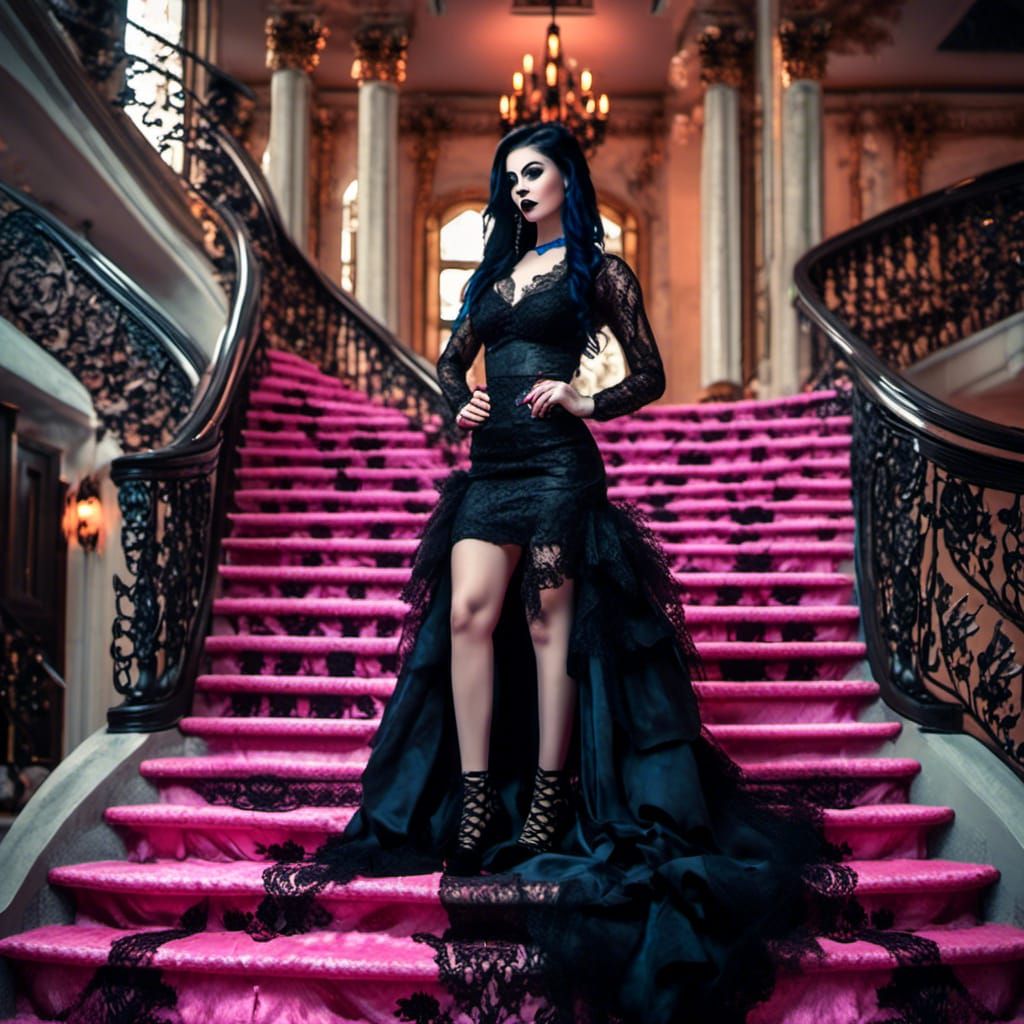 Gothic Woman in Mansion, Goth Aesthetic