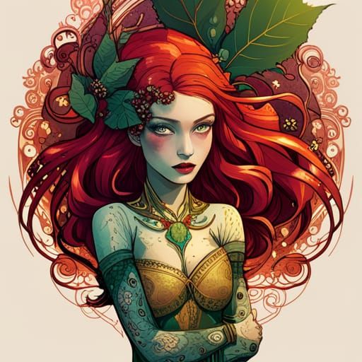 Steampunk Poison Ivy Digital Painting