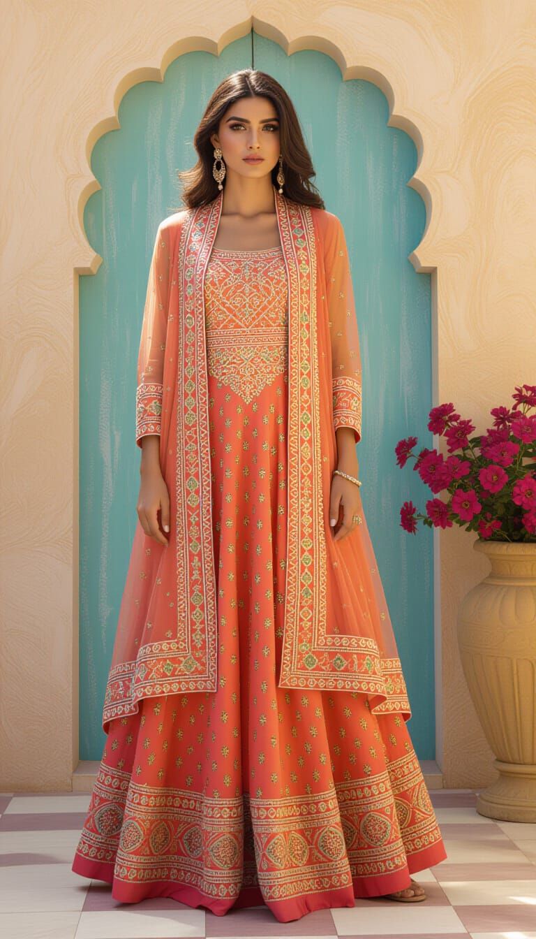 Pakistani Fusion Dress in Western Gown Style