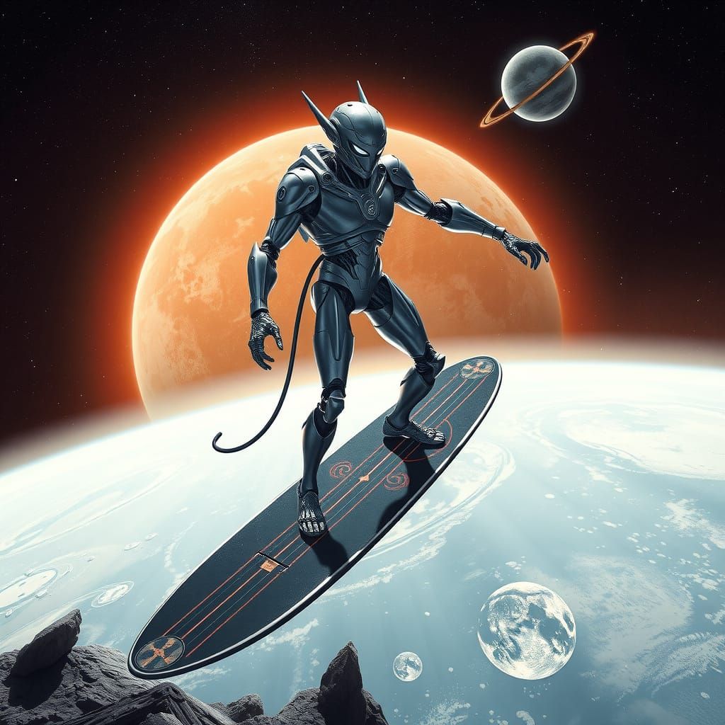 Biomechanical Silver Surfer of Starlight and Cosmic Dust