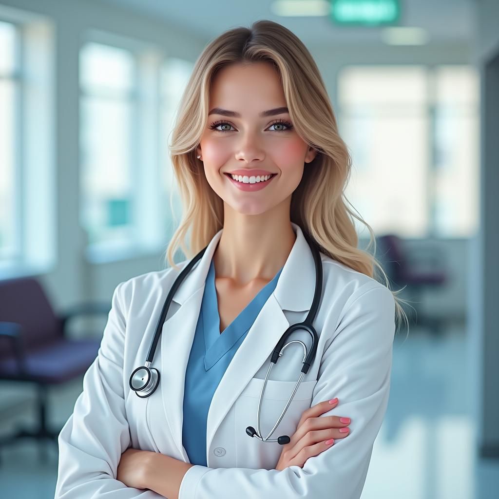 Young Doctor Portrait in Digital Art Style