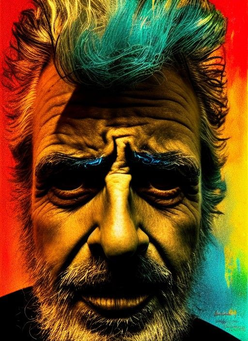 Rick Sanchez Portrait in Pop Art Style