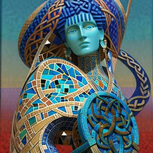 Intricate Celtic Knot Fractal Mosaic