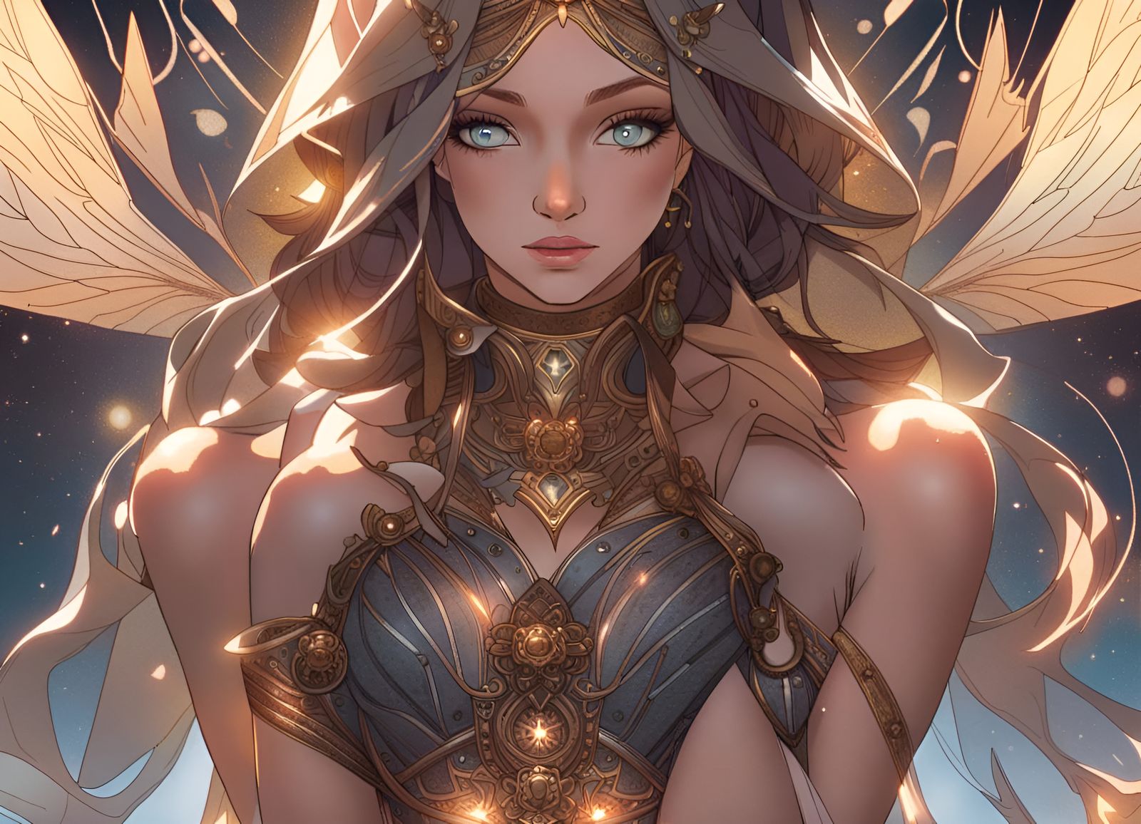 Goddess Asteria: Sparkling Celestial Princess in Digital Art