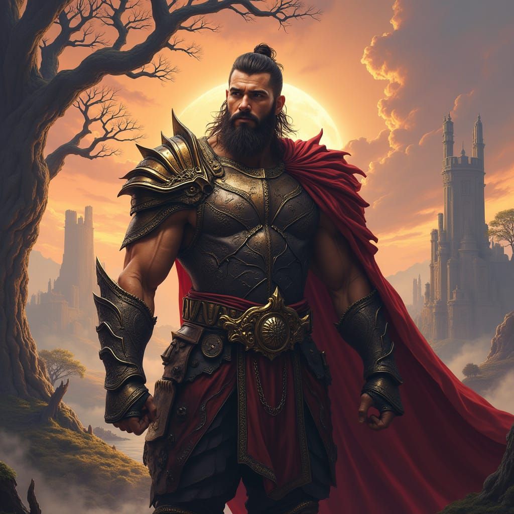 Majestic Warrior in Fantastical Realm