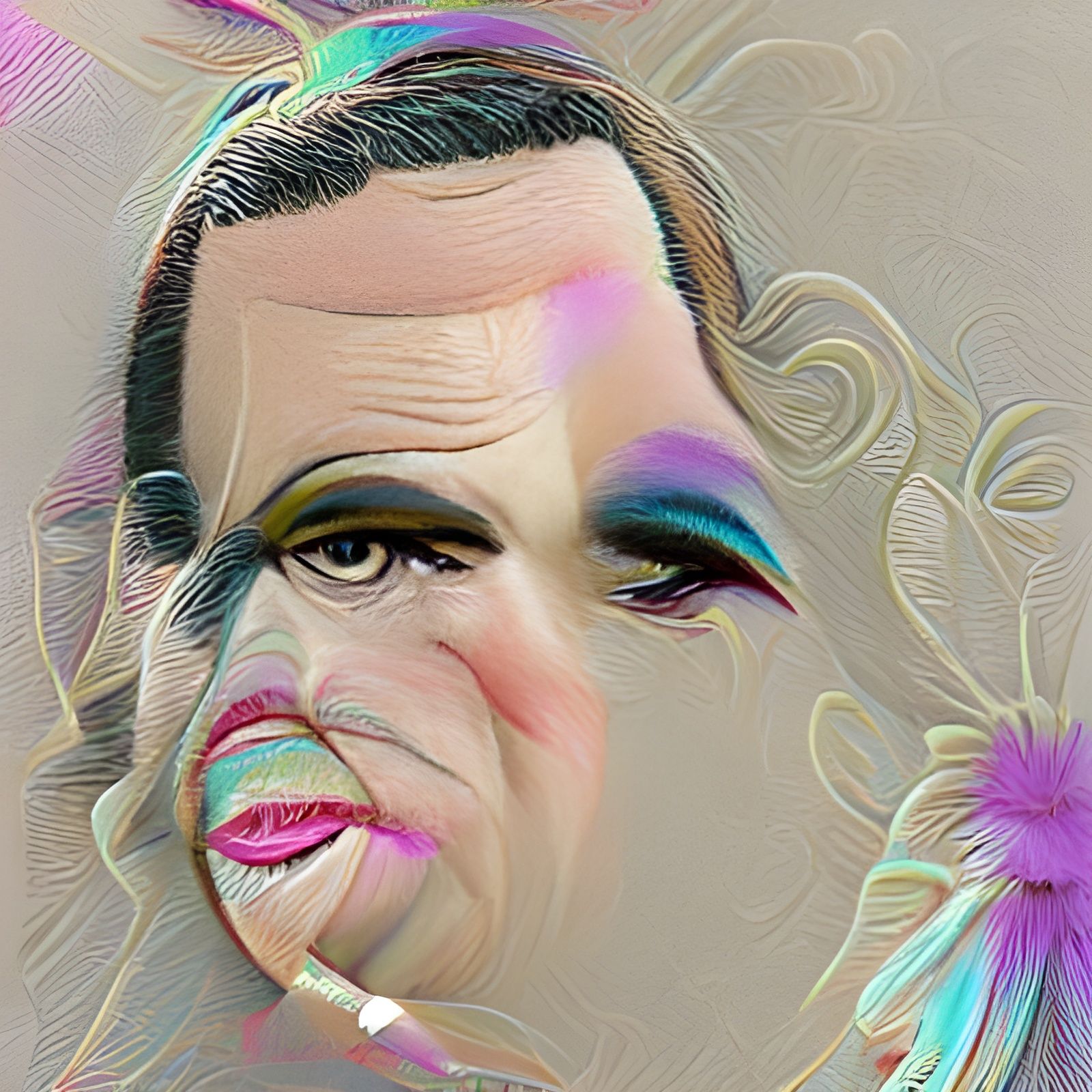Drag Queen Richard Nixon Impersonation Art