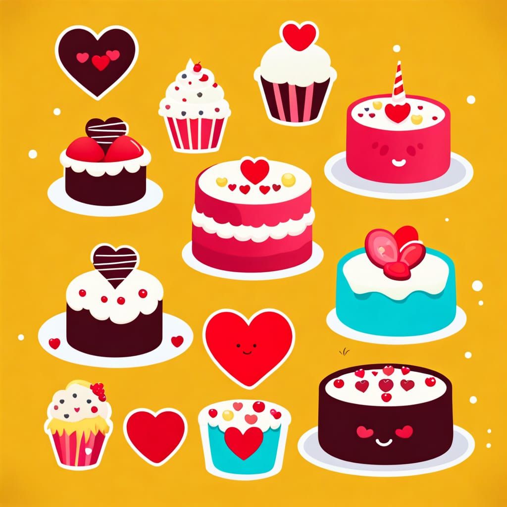 Cute White Dessert in the Shape of a Heart Cake Emoji