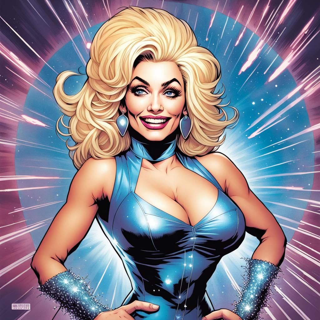 Dolly Parton as Dazzler: Comic Book Art