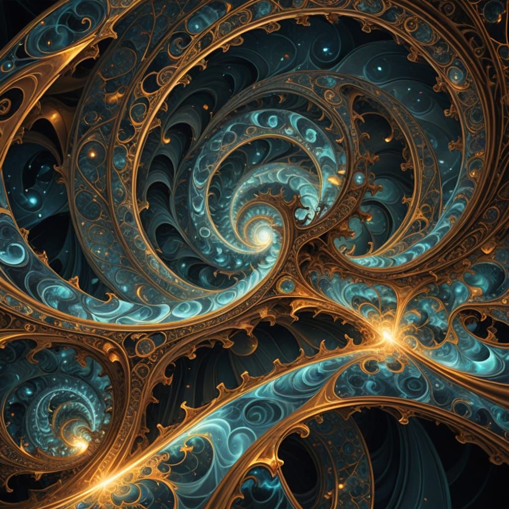 Ethereal Temple of Luminous Equations in Digital Painting St...