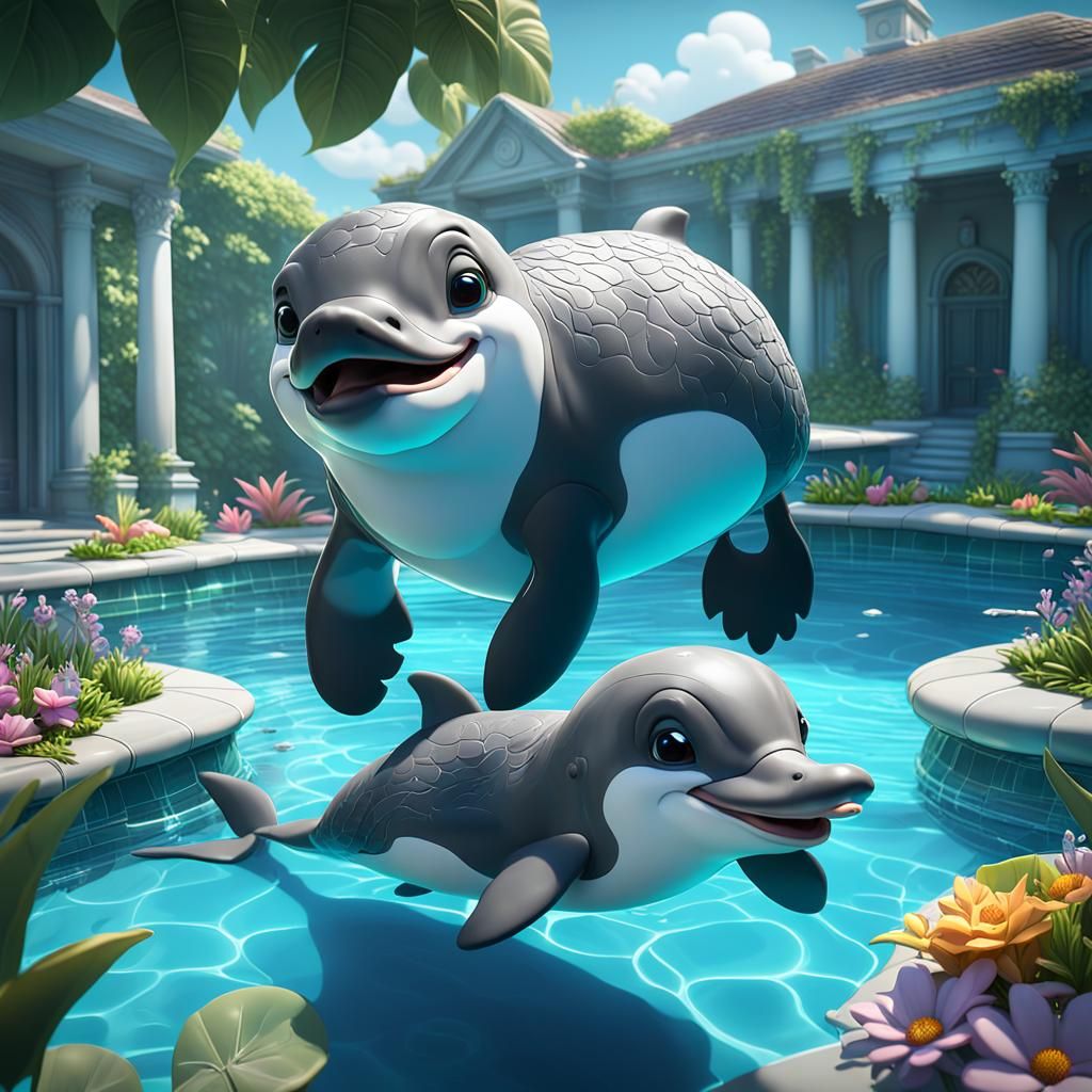 Baby Platypus and Dolphin