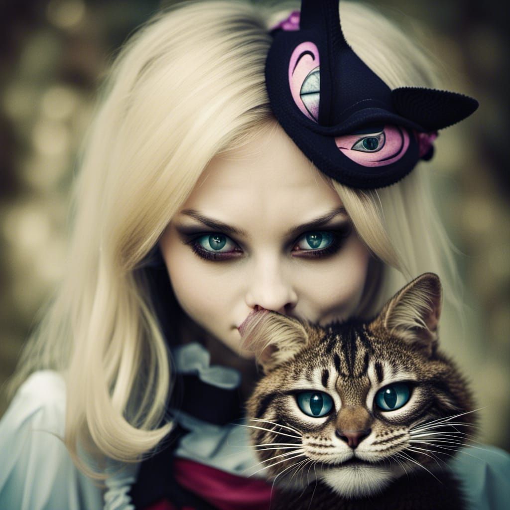 Alice and Cheshire Cat in Gothic Photo