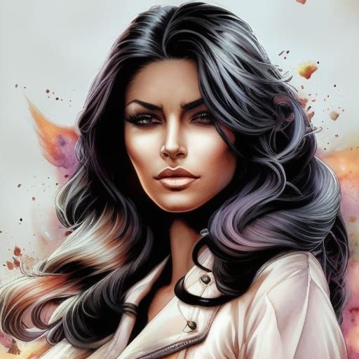 Beautiful Khajiit Woman in Comic Book Style