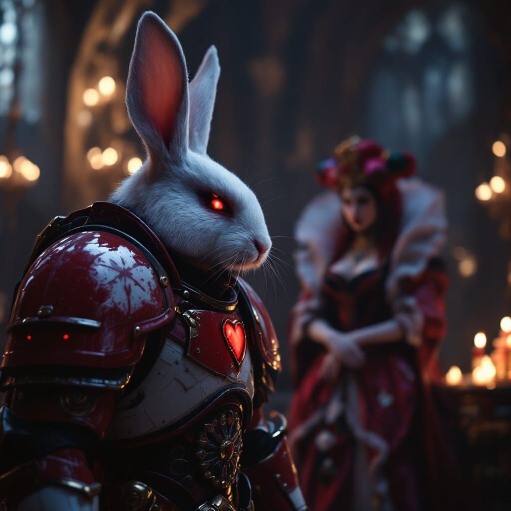 Wonderland Enforcer in Warhammer 40K Armor