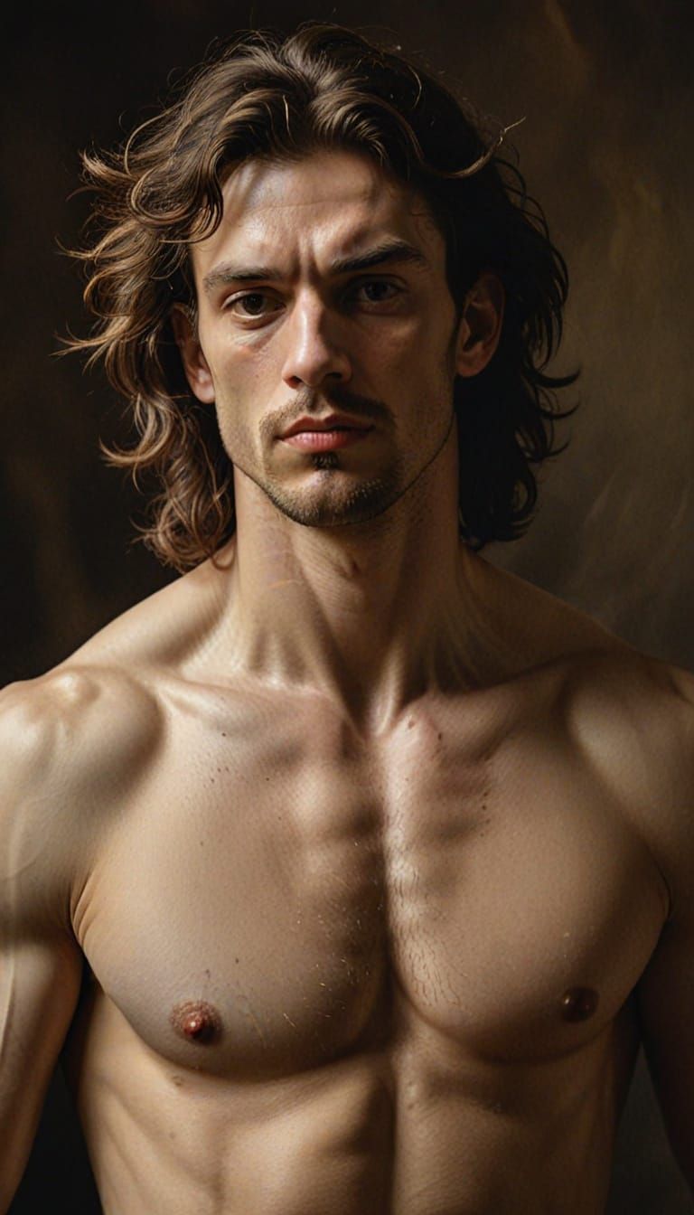 Baroque Ballet: Muscular Figure in Dramatic Chiaroscuro