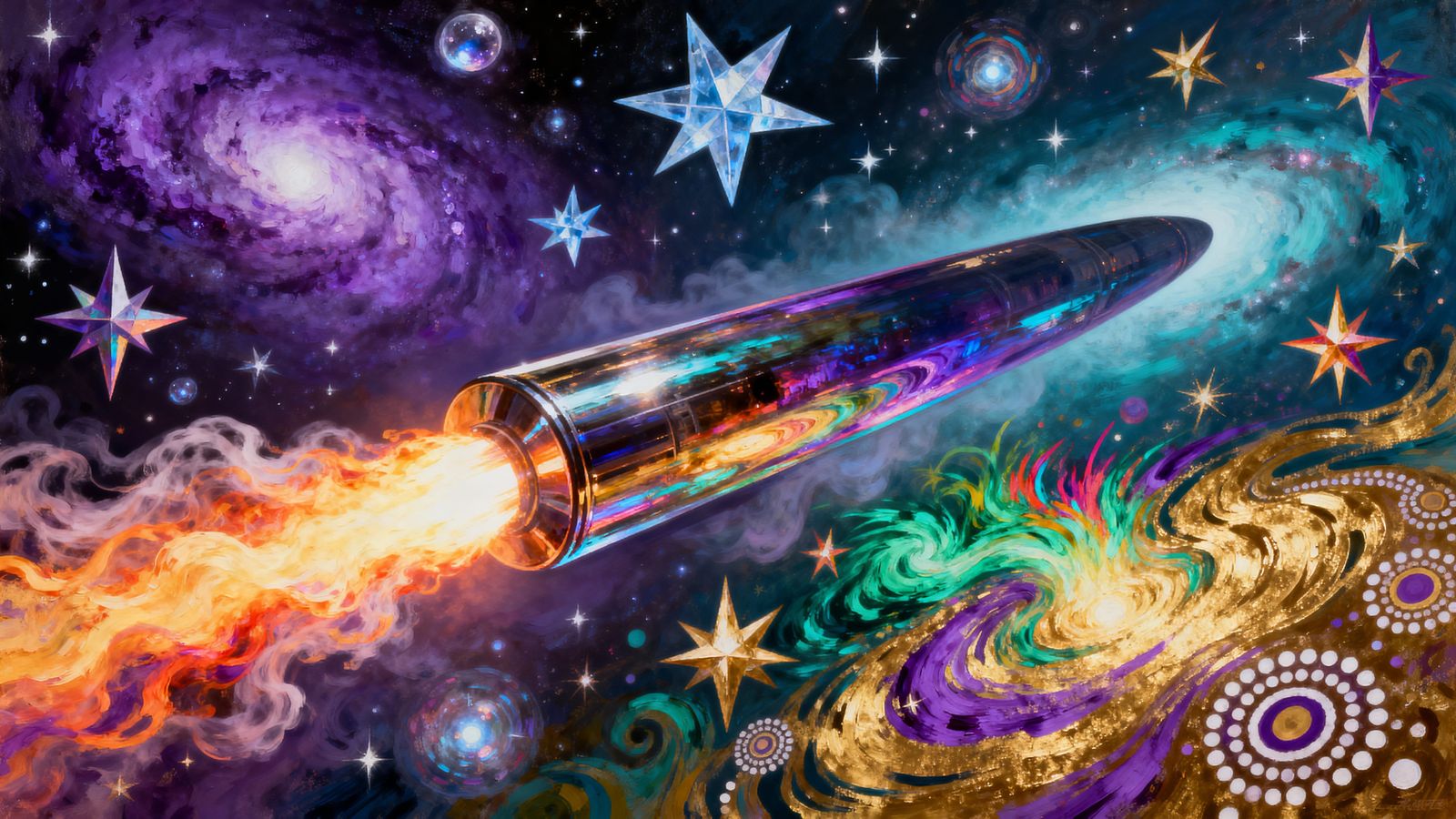 Mirror Cylinder Rockets Through Surreal Cosmic Plasma