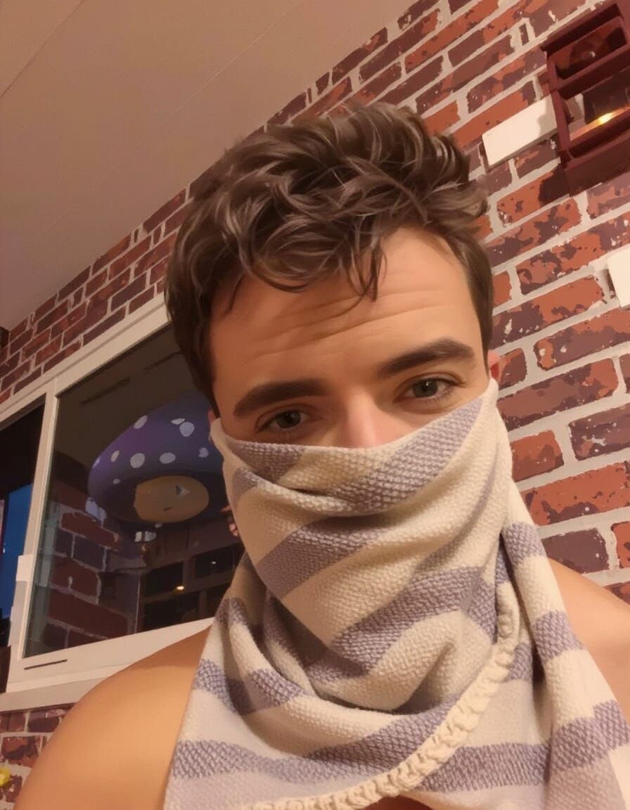 Man Transforms into Smurf in Whimsical Village