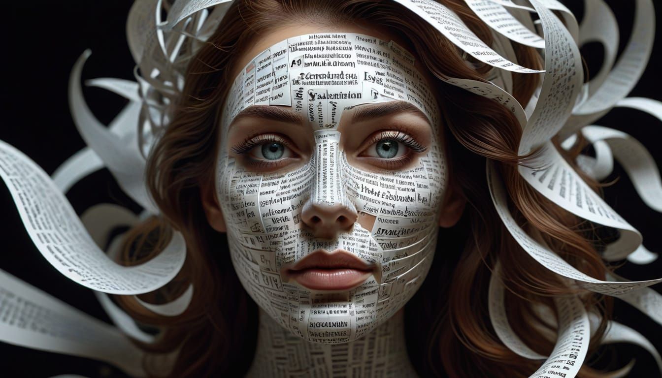 Optical Illusion: Woman's Face in Handwritten Pages