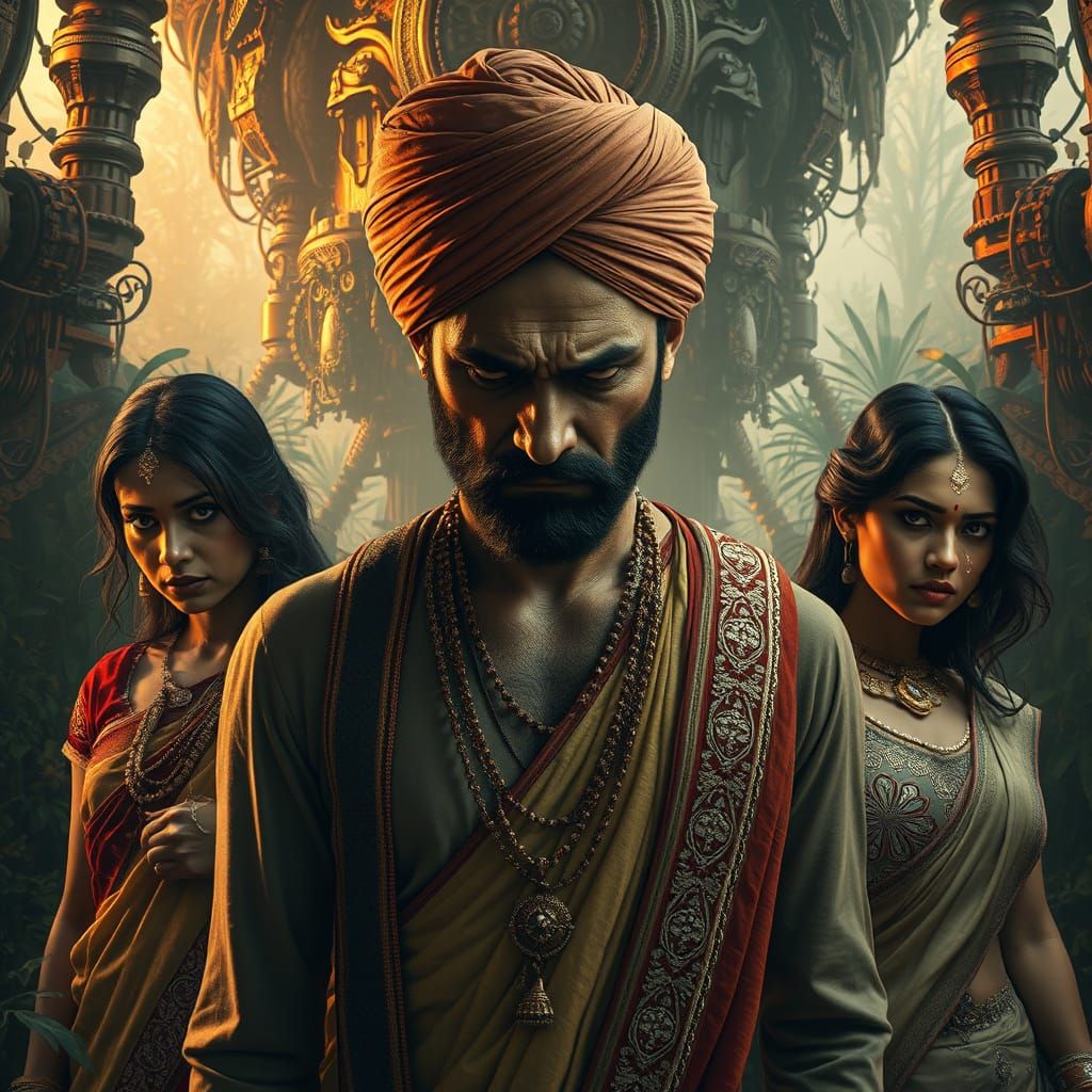 Golden Biopunk Romance Unfolds in Indian-Inspired Opulence