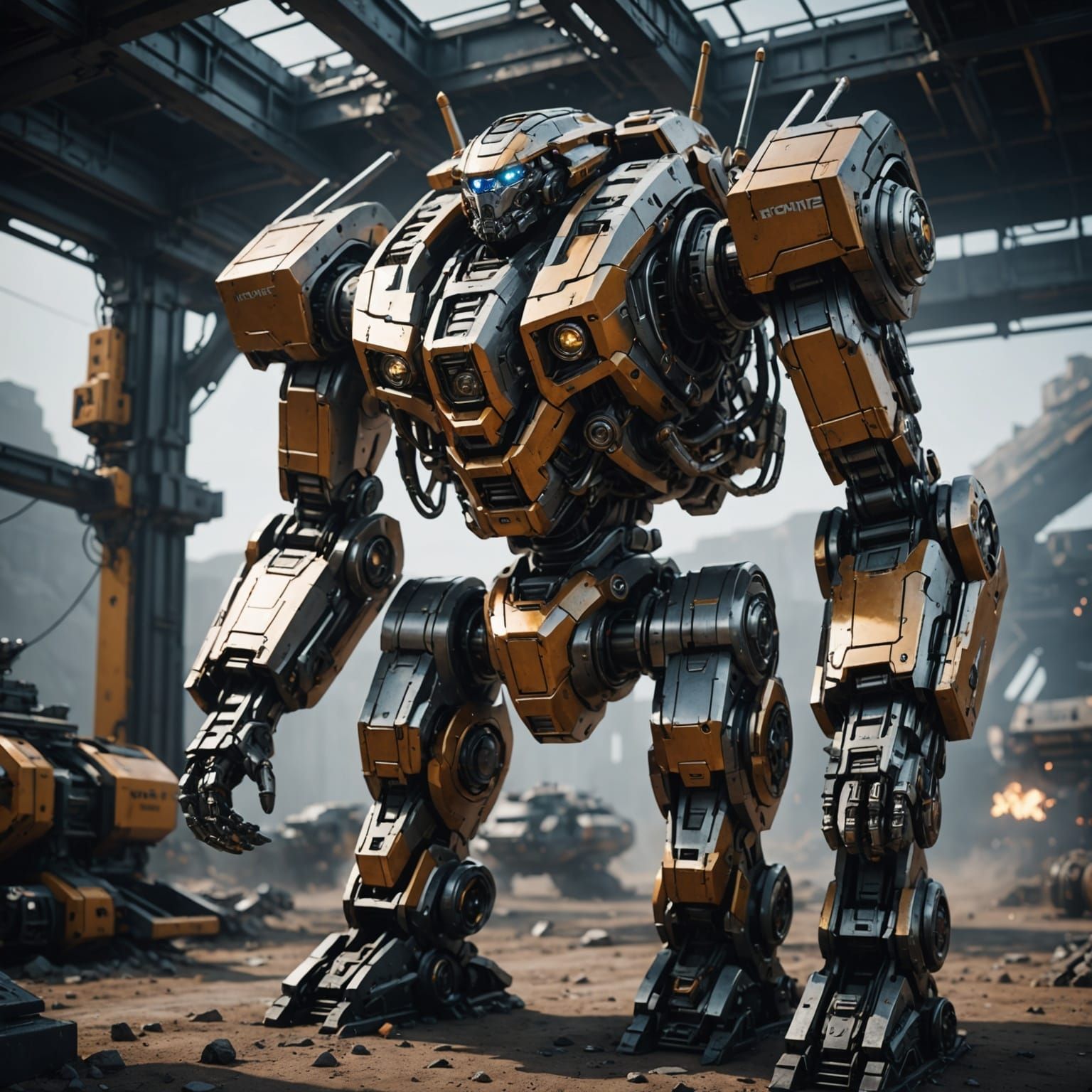 Angry Queen with Intricate Mech Details in Sci-Fi Style