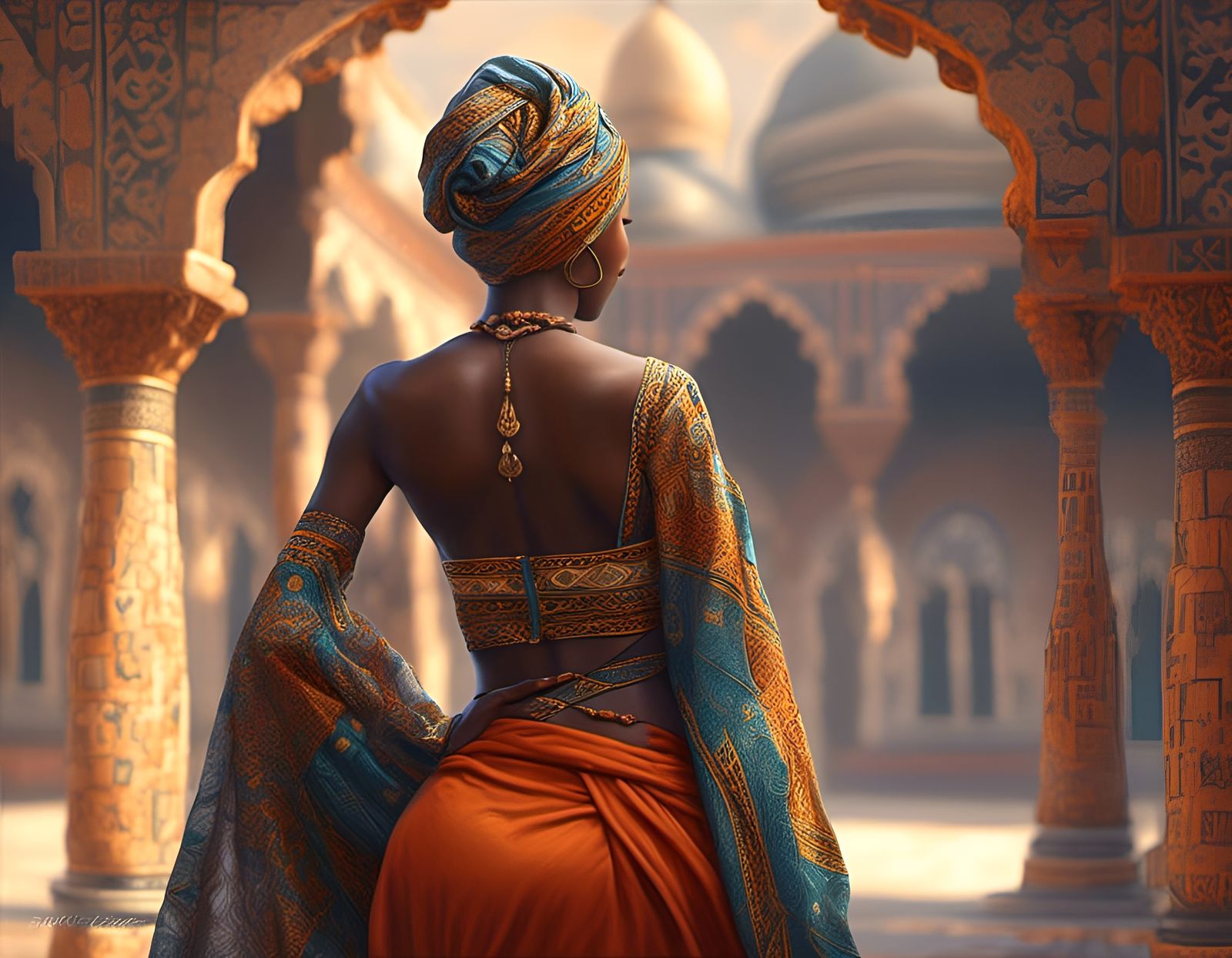 Confident Woman in Traditional Muslim Dress