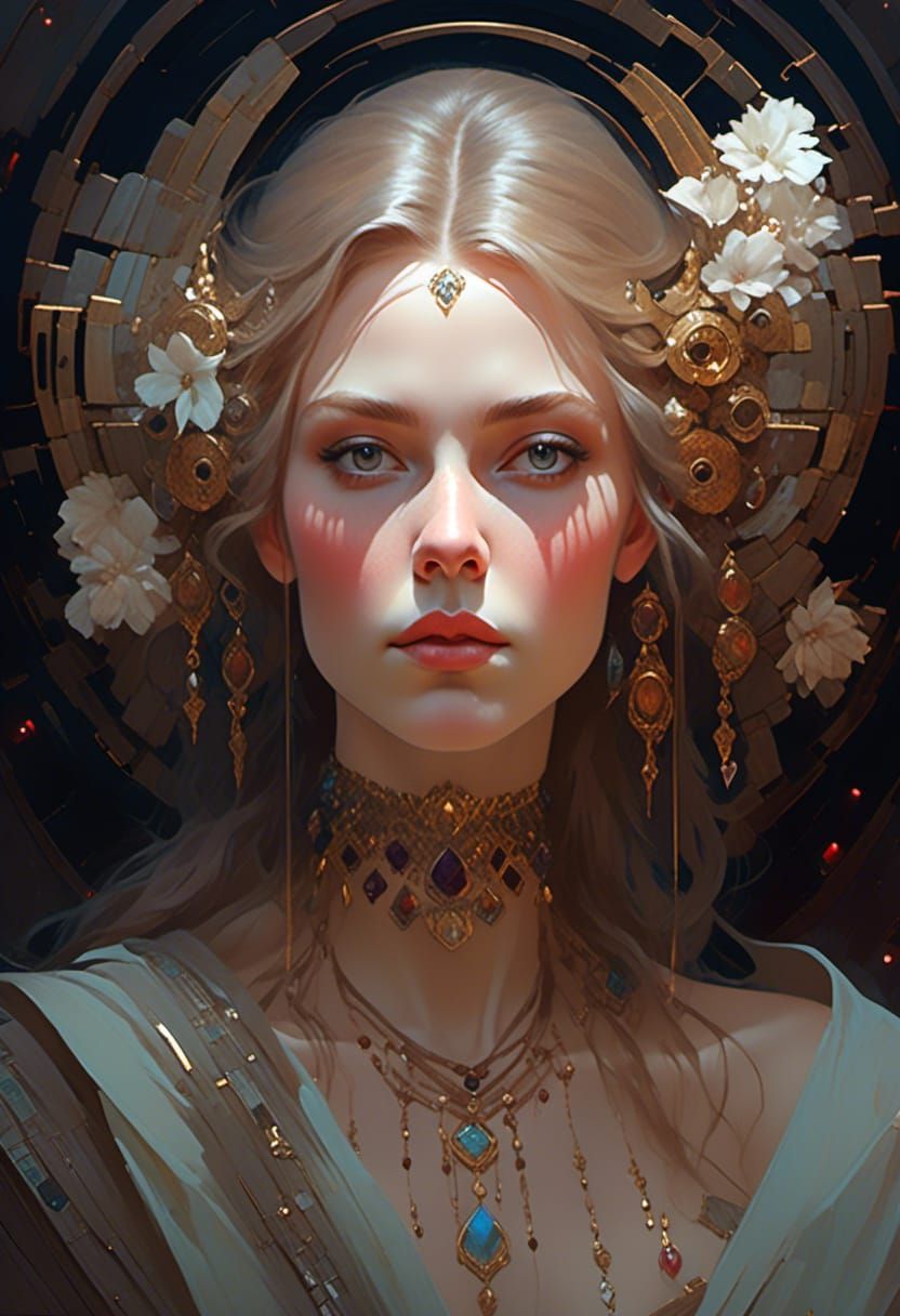 Jedi Lady Portrait in Renaissance Style