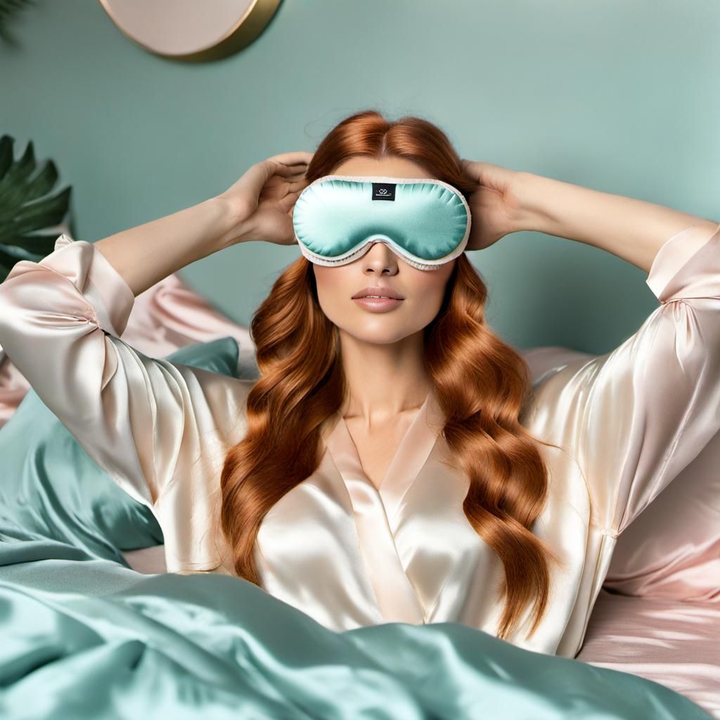 Copper Haired Girl in Silk Pajamas