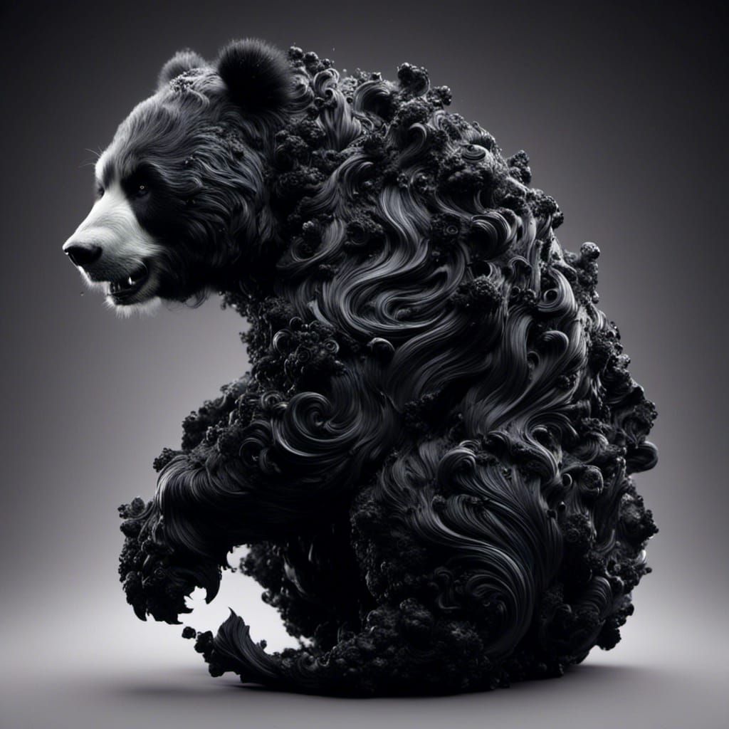 Sparkling Black Panda Generative AI Art