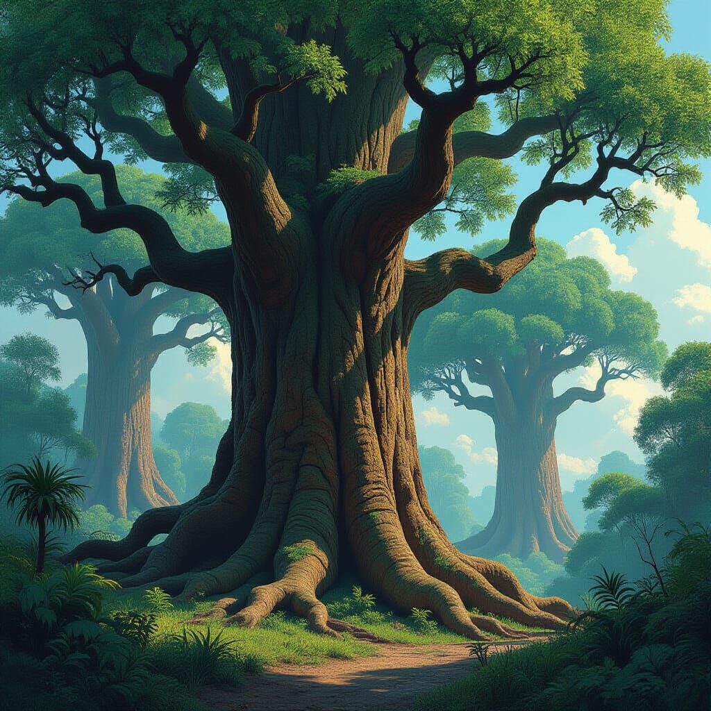 Prehistoric Forest with Giant Trees