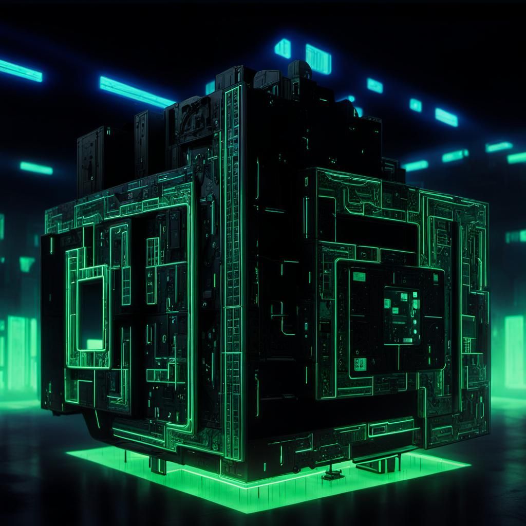 Futuristic Laboratory in Neon Blues
