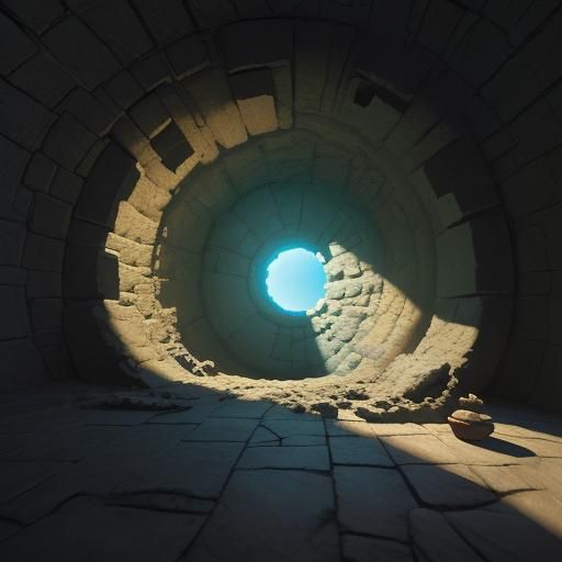 Ancient Room Inside a Hole: Pixar-Inspired 3D Art